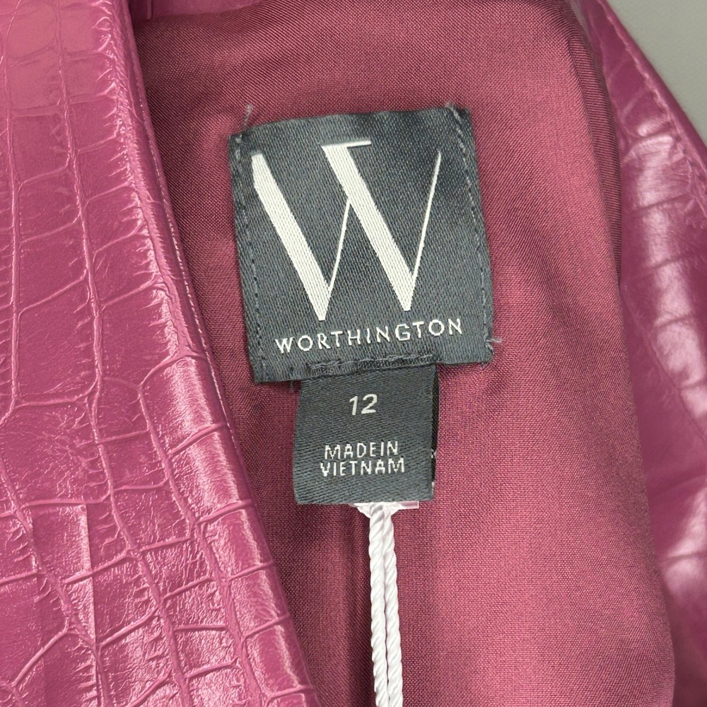 Worthington Faux Croc Asymmetrical Skirt in Deep Magenta - Picture 8 of 13